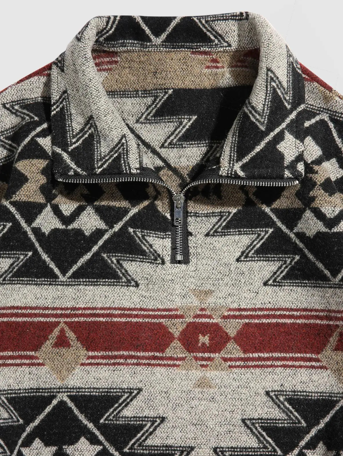 DAVI AZTEC PRINTED FUZZY SLEECE QUARTER ZIP