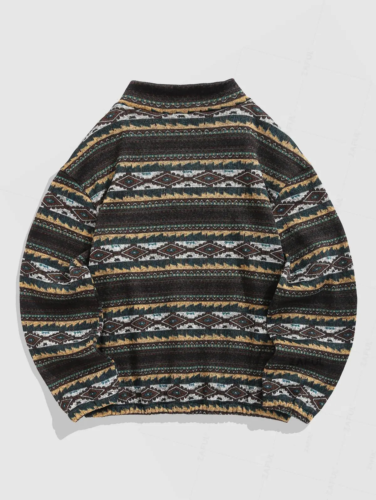 DAVI AZTEC PRINTED FUZZY SLEECE QUARTER ZIP