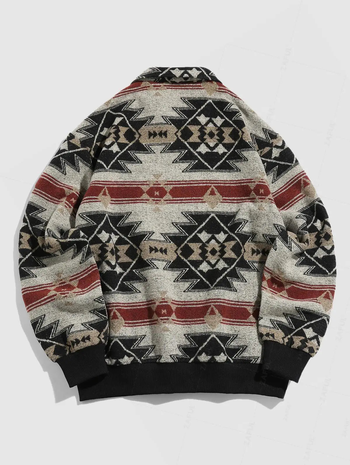 DAVI AZTEC PRINTED FUZZY SLEECE QUARTER ZIP