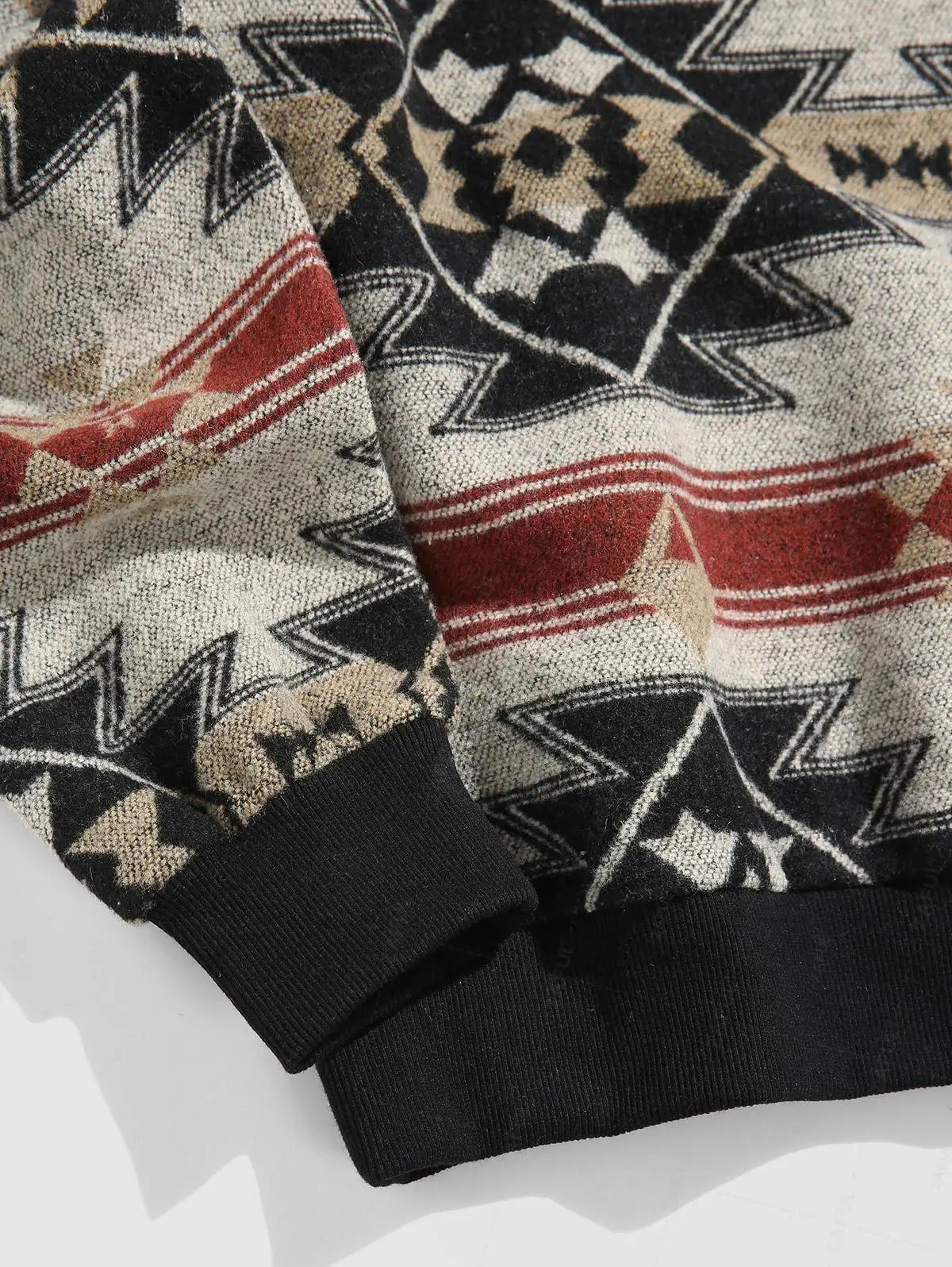 DAVI AZTEC PRINTED FUZZY SLEECE QUARTER ZIP