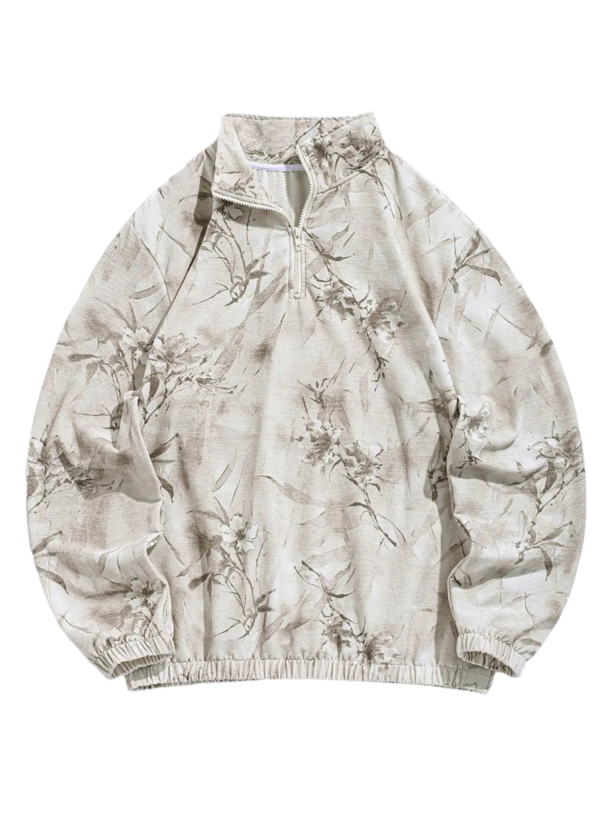 DAVI FLANNEL FLORAL QUARTER ZIP