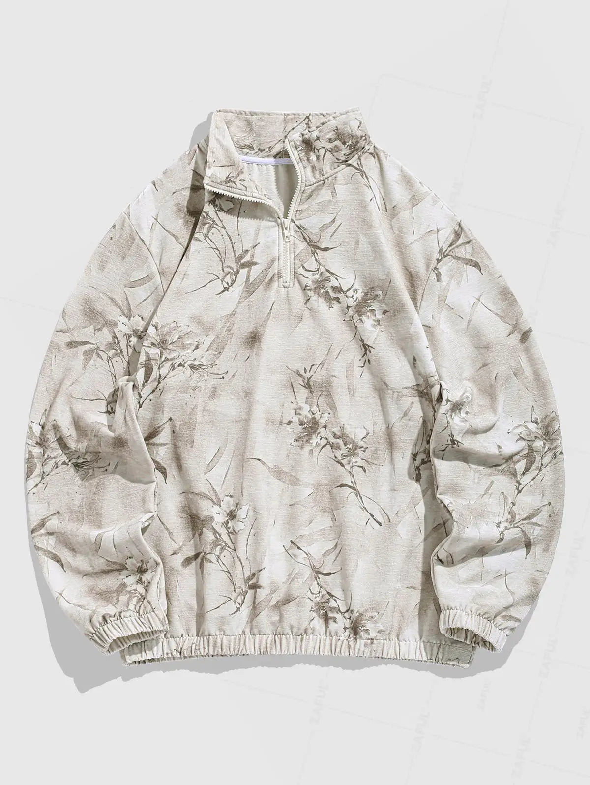 DAVI FLANNEL FLORAL QUARTER ZIP