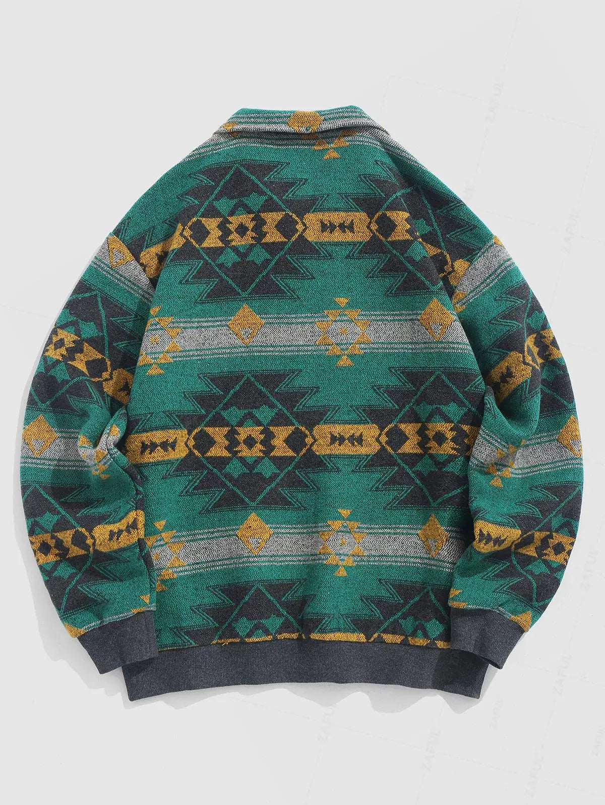 DAVI AZTEC PRINTED FUZZY SLEECE QUARTER ZIP