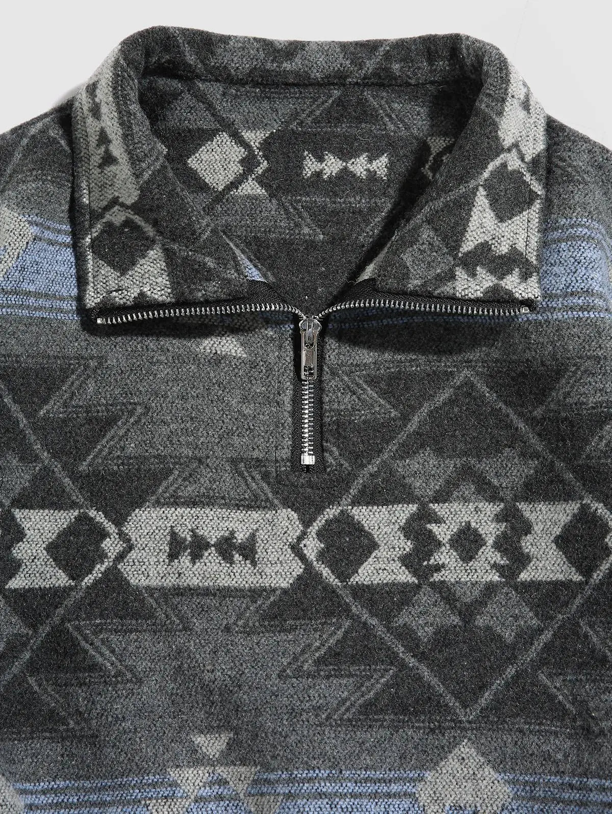 DAVI AZTEC PRINTED FUZZY SLEECE QUARTER ZIP