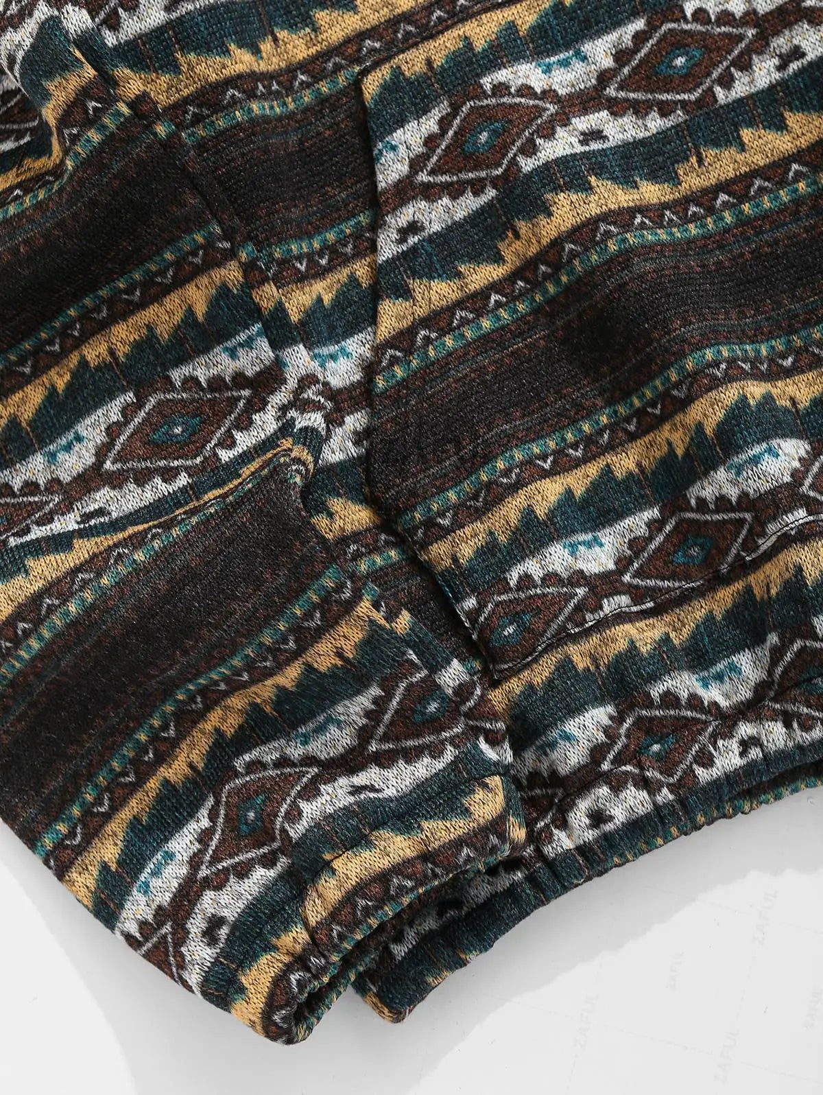 DAVI AZTEC PRINTED FUZZY SLEECE QUARTER ZIP