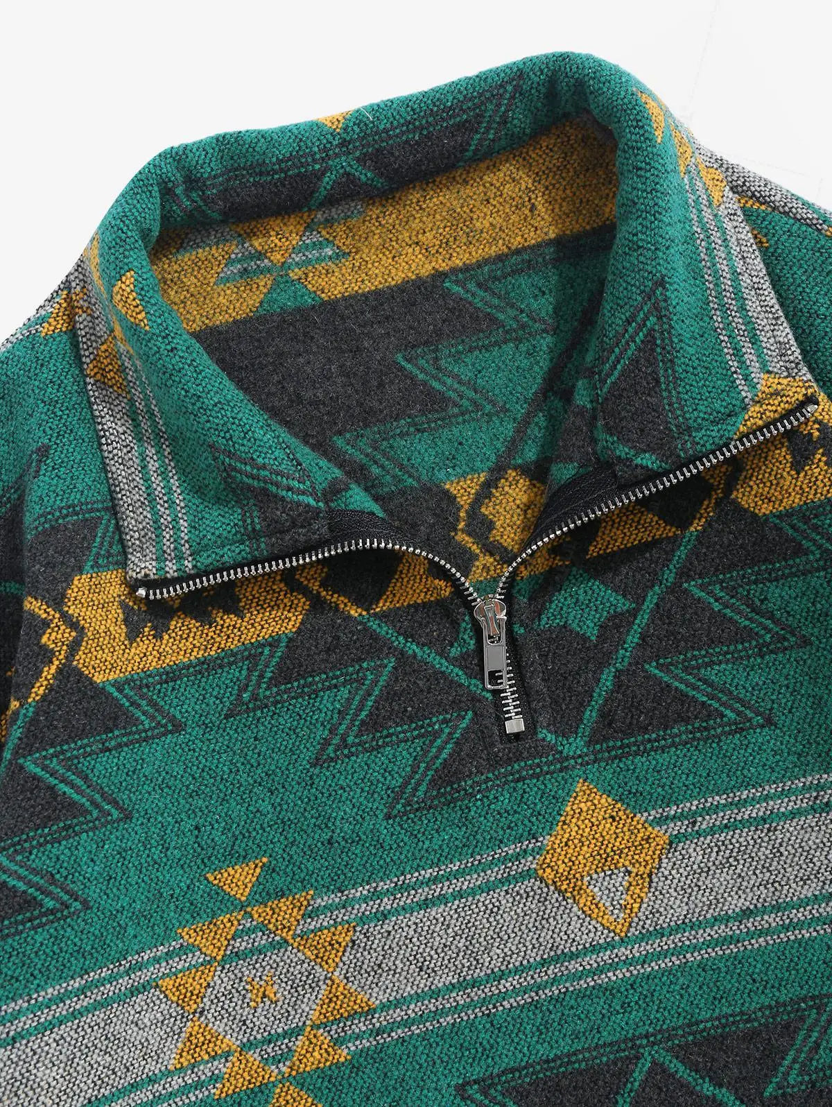 DAVI AZTEC PRINTED FUZZY SLEECE QUARTER ZIP