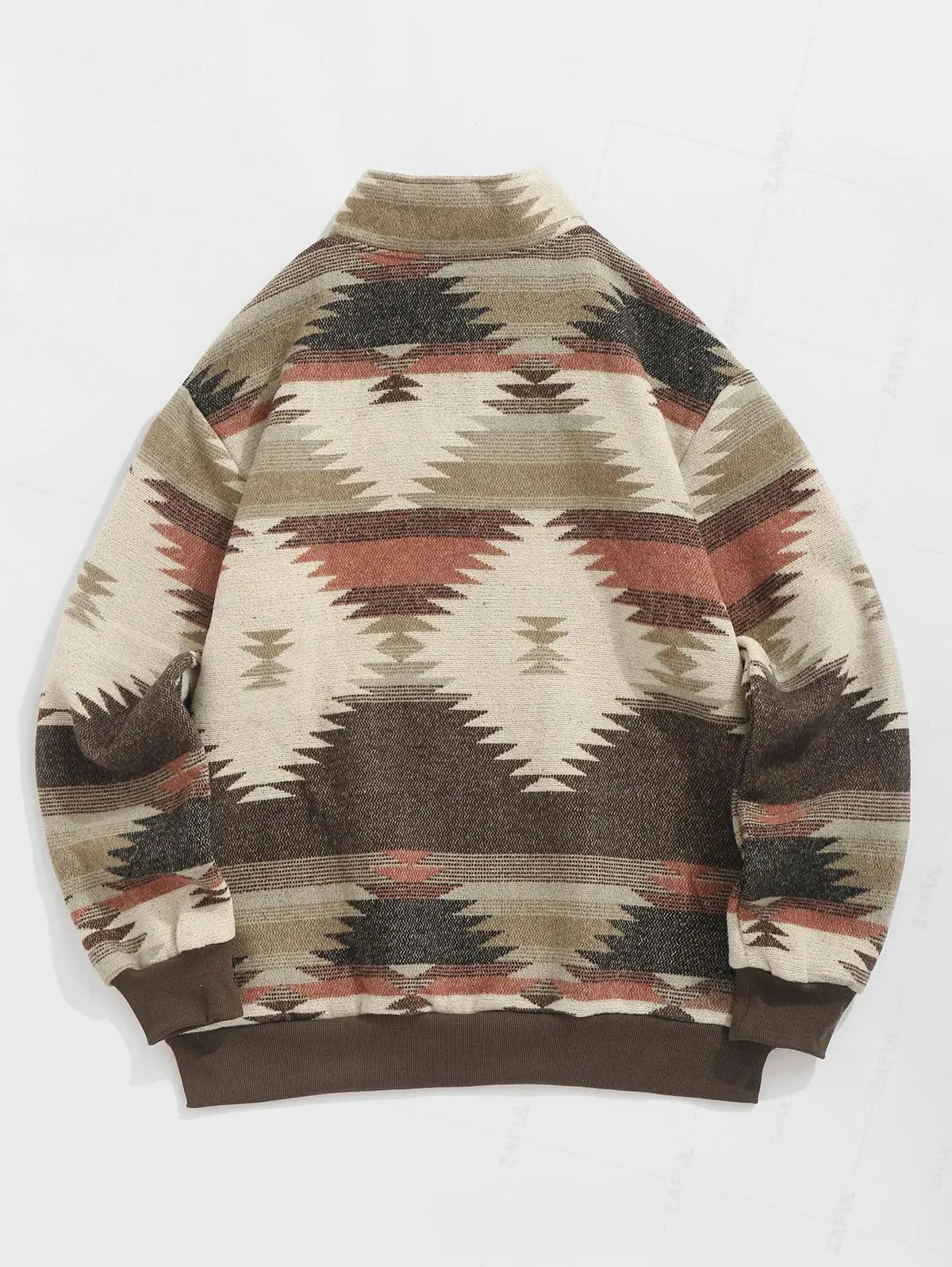 DAVI AZTEC PRINTED FUZZY SLEECE QUARTER ZIP